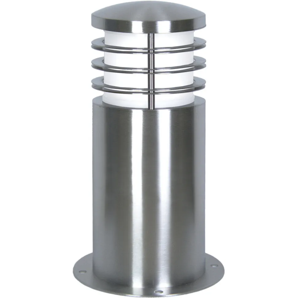 Sokkellampe Sandbanks, stål, 24 cm høy, E27, IP44