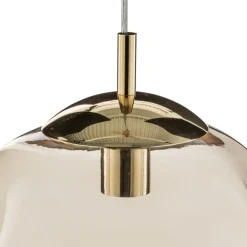 Sol pendellampe i glass, Ø 35cm, svart/amber