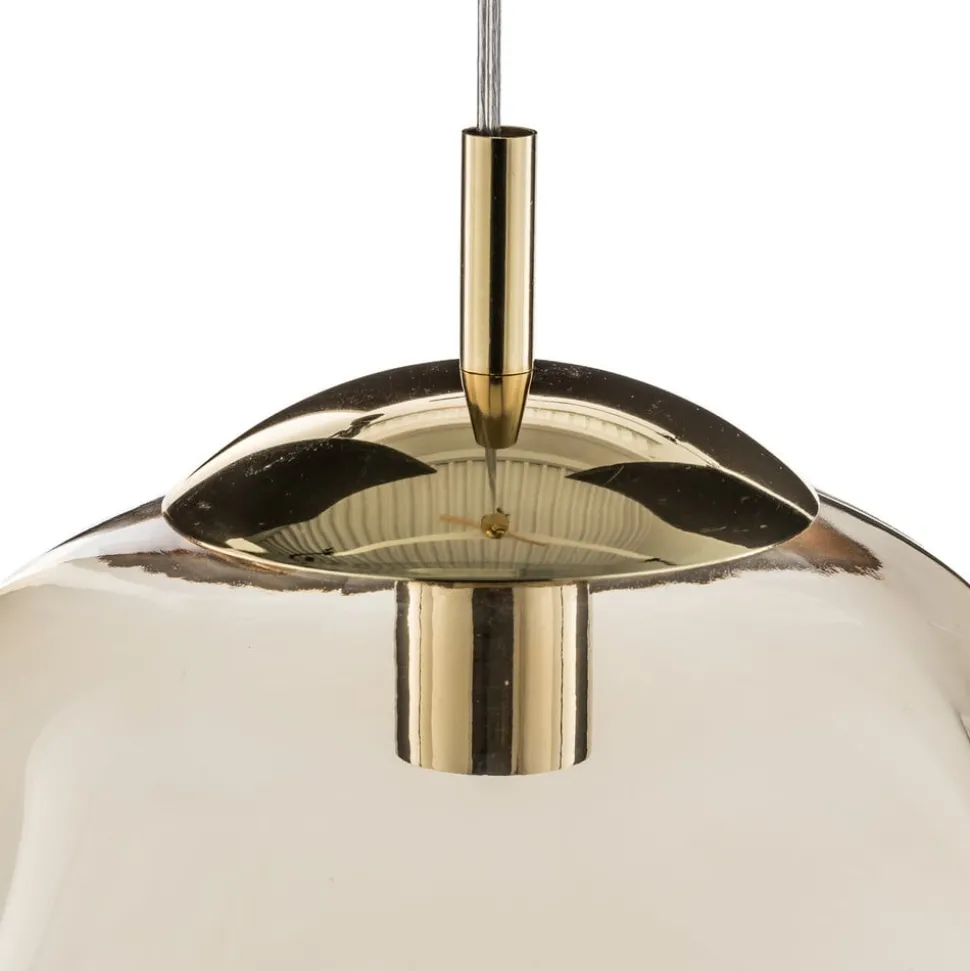 Sol pendellampe i glass, Ø 35cm, svart/amber