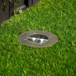 Solar-LED-bakkespot Lugo, IP44, stål, glass