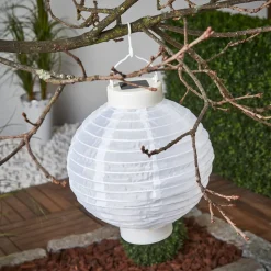 Solcelledrevet LED-lykt Jerrit 20 cm, hvit