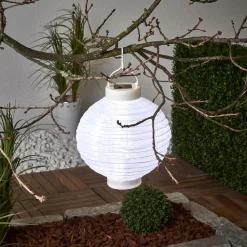 Solcelledrevet LED-lykt Jerrit 20 cm, hvit