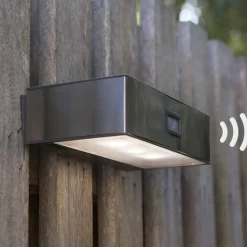 Solcelledrevet LED-sensor-utendørs vegglampe Brick