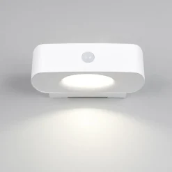 Solcelledrevet vegglampe Bilbao, hvit, høyde 6 cm, sensor, opp/ned