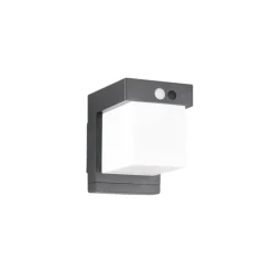 Solcelledrevet vegglampe Colombo, svart matt, høyde 14 cm, sensor