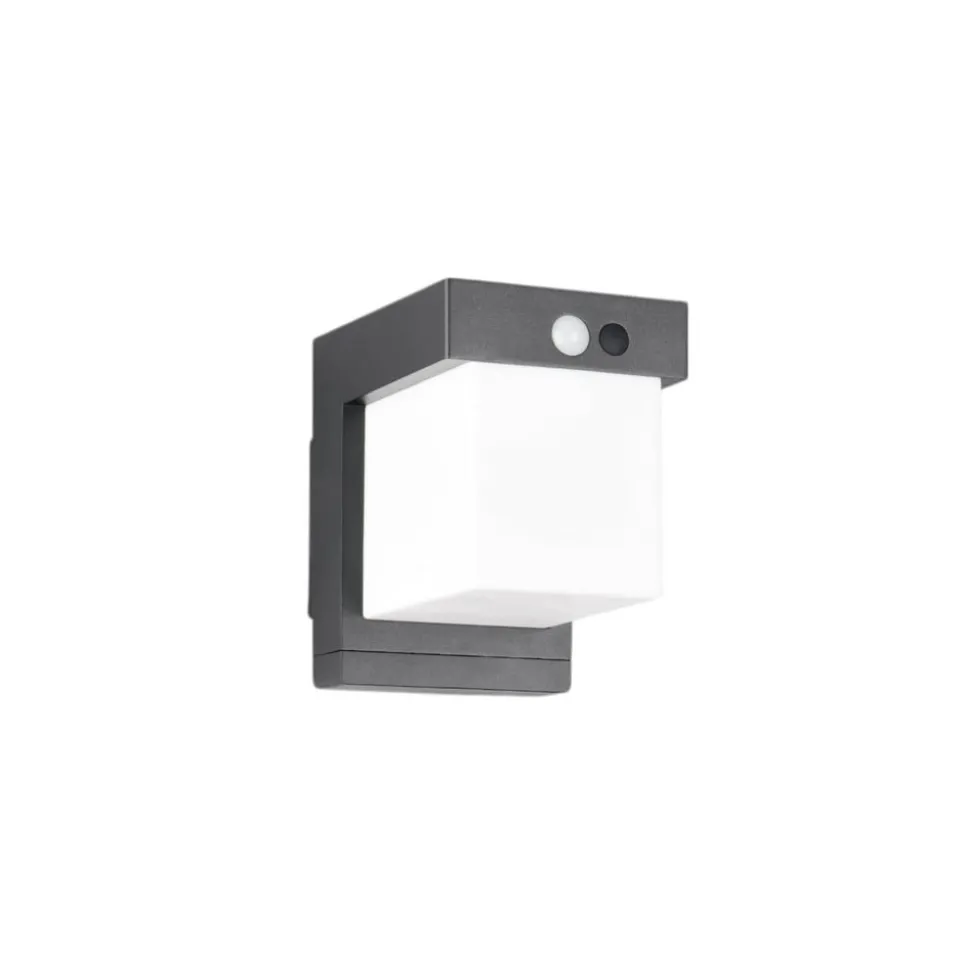 Solcelledrevet vegglampe Colombo, svart matt, høyde 14 cm, sensor