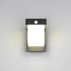 Solcelledrevet vegglampe Colombo, svart matt, høyde 14 cm, sensor