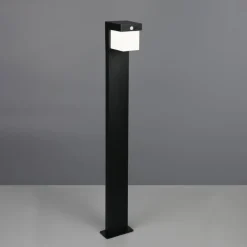 Solcelledrevet veilampe Colombo, matt svart, metall, høyde 100 cm