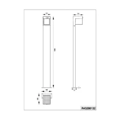 Solcelledrevet veilampe Colombo, matt svart, metall, høyde 100 cm