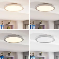 Solvie LED-taklampe, sølv, rund, Ø 30 cm