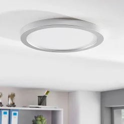 Solvie LED-taklampe, sølv, rund, Ø 30 cm