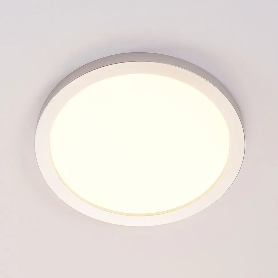 Solvie LED-taklampe, sølv, rund, Ø 30 cm