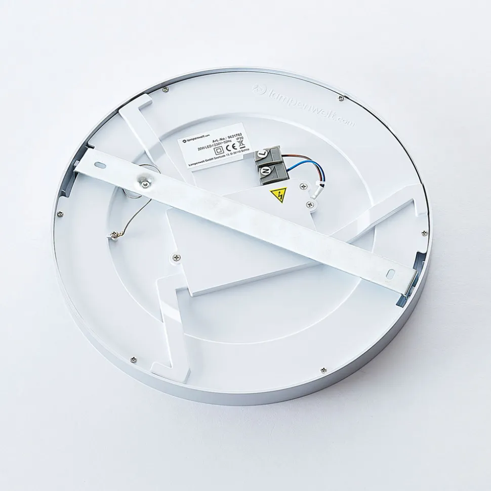 Solvie LED-taklampe, sølv, rund, Ø 30 cm