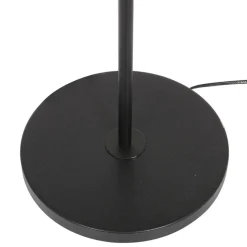 Stang gulvlampe, LED-leselampe, svart/naturlig flettverk