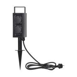 Stikkontaktsøyle med støpselkabel, jordspyd