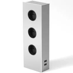 Stikkontakttårn Power i stål, 3 stk