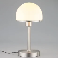 Stilig bordlampe Jolie med glasskjerm