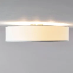 Stofftaklampe Gordana i hvitt, 57 cm