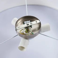 Stofftaklampe Gordana i hvitt, 57 cm