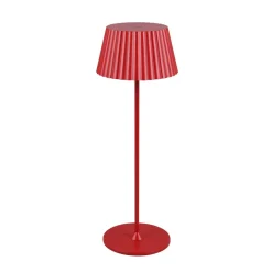 Suarez LED oppladbar bordlampe, rød, høyde 39 cm, metall, dimbar