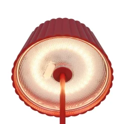Suarez LED oppladbar bordlampe, rød, høyde 39 cm, metall, dimbar