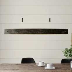 Svart LED-hengelampe Lio med gulldekor