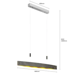 Svart LED-hengelampe Lio med gulldekor