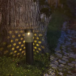 Svart LED-solcellelampe Blace, 39 cm høy