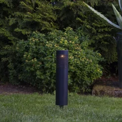 Svart LED-solcellelampe Blace, 39 cm høy