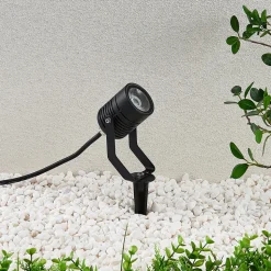 Svart, utendørs LED-spot Maris med jordspyd
