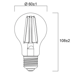 Sylvania E27 filament LED-pære 4W 2 700 K 840 lm