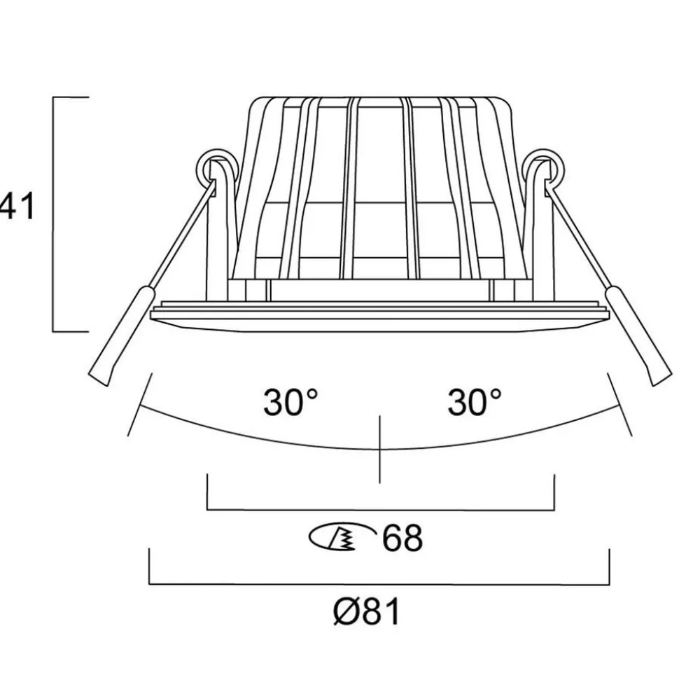 Sylvania innfellingslampe Obico 68, svart, IP65, CCT, dimbar