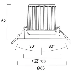 Sylvania LED-innfellingslampe Start, svart, IP44, CCT dimbar