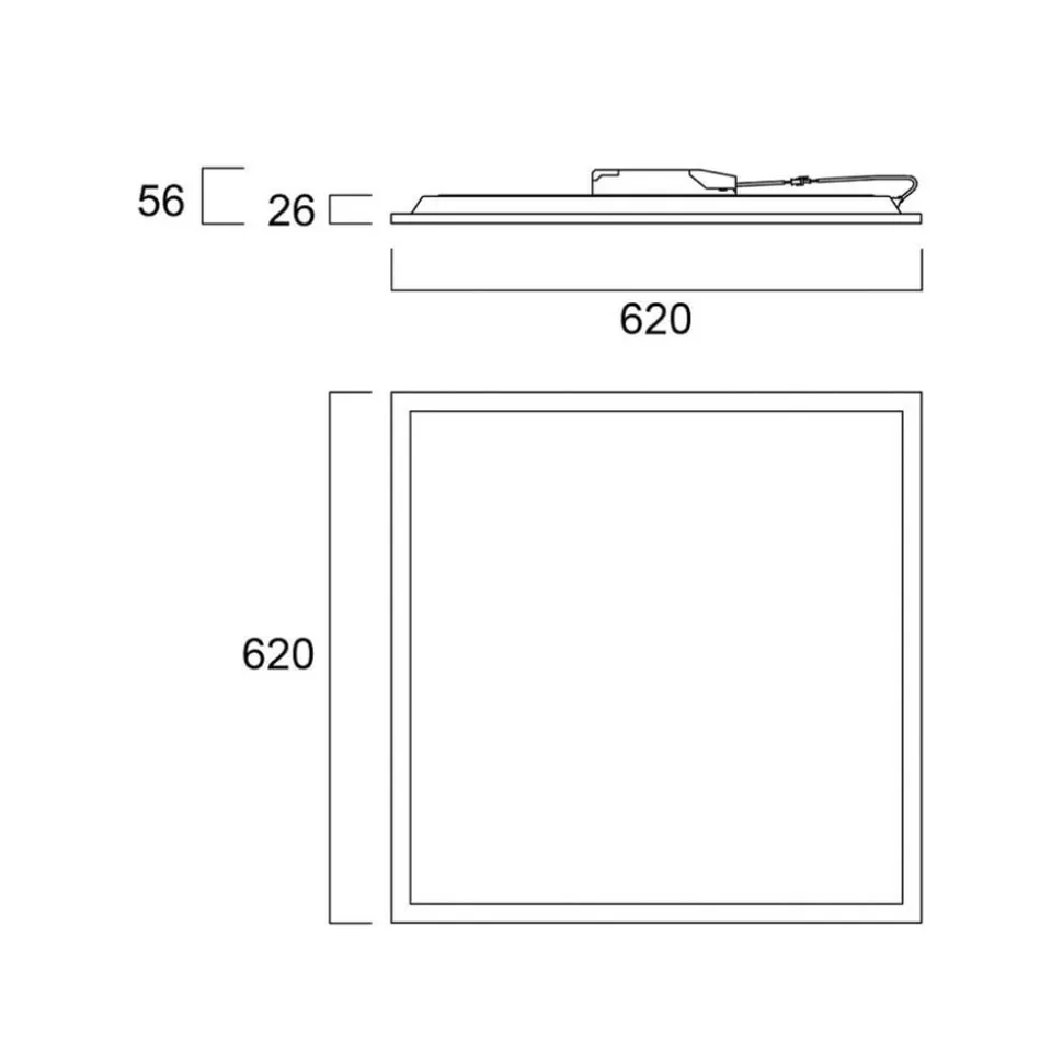 Sylvania LED-panel Start, 62,5 x 62,5 cm, 840, DALI, 30 W