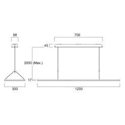 Sylvania LED-pendellampe Areum, 120 x 30 cm, 840