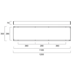 Sylvania monteringsrammesett for LED-paneler, 120 x 30 cm