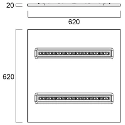 Sylvania Opticlip panel 625 4 000 K C8 WH CC hvit