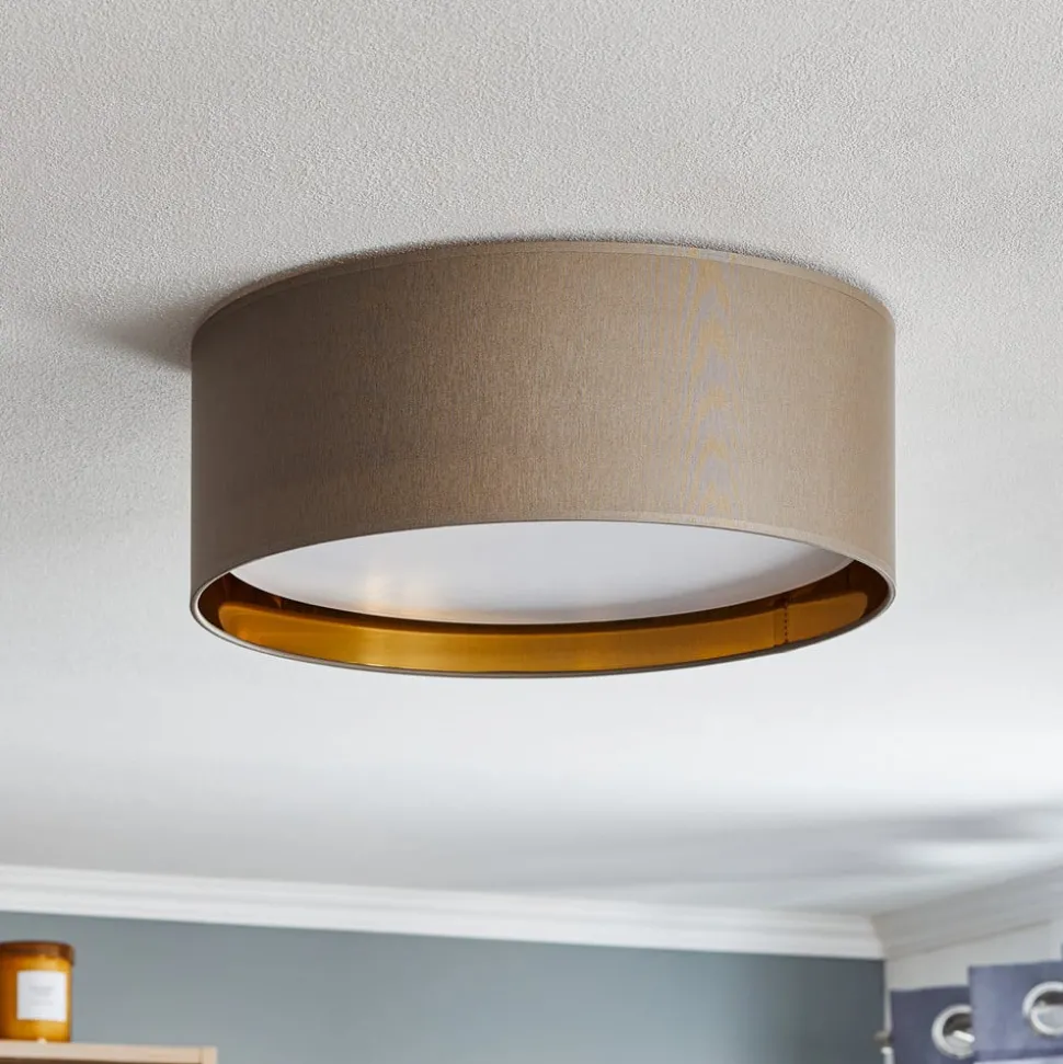 Taklampe Bilbao, grå/gull, Ø 45 cm