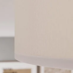 Taklampe Cloud i tekstil, lengde 41 cm, grå
