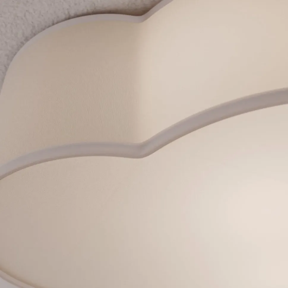 Taklampe Cloud i tekstil, lengde 41 cm, grå