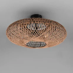 Taklampe Hedda av sisal og metall