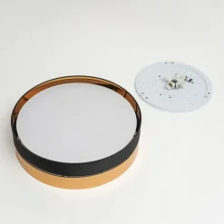 Taklampe Hilton, svart/gull, Ø 60 cm