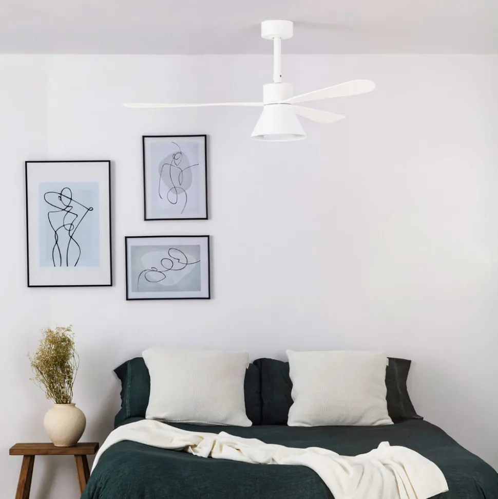 Takvifte Amelia Cone med LED-lampe, hvit