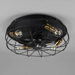 Takvifte Trondheim, fjernkontroll, 4xE27, svart