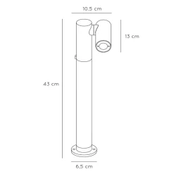Tatium LED-gatelampe, antrasitt, 43 cm, aluminium, IP65