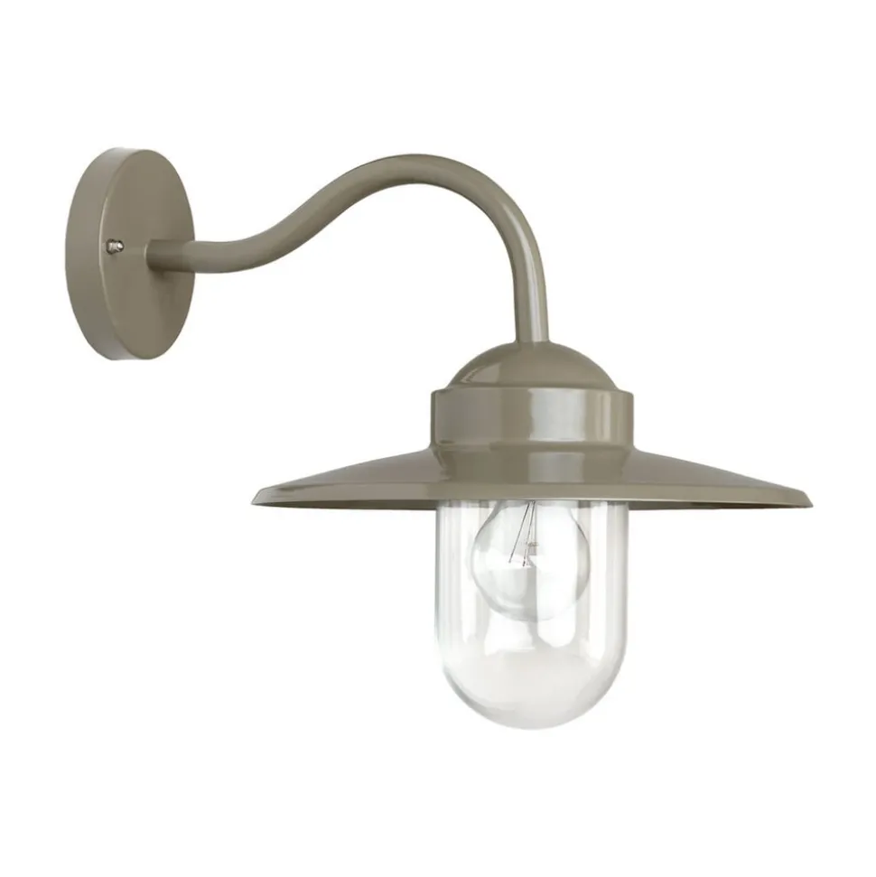 Taupe-farget utendørs vegglampe Dolce