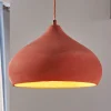 Terracotta-pendellampe Fiona i pen form