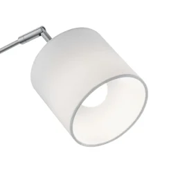 Tommy gulvlampe, nikkel/hvit, høyde 200 cm, 5-lys, stoff