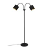 Tommy gulvlampe, svart/gull, høyde 130 cm, 2-lys stoff