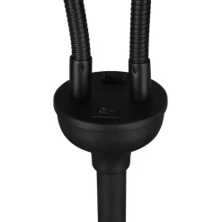 Tommy gulvlampe, svart/gull, høyde 130 cm, 2-lys stoff